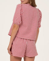 Lola Red Short Checkered Set