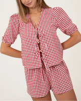 Lola Red Short Checkered Set