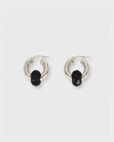 Crystal Donut Grande Hoops Silver