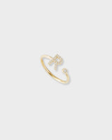 Letter Ring - Natural Diamond, 14K Solid Gold (MADE TO ORDER)