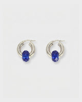 Crystal Donut Grande Hoops Silver