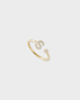Letter Ring - Natural Diamond, 14K Solid Gold (MADE TO ORDER)