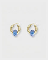Crystal Donut Grande Hoops Gold