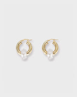 Crystal Donut Grande Hoops Gold