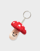 Red Mushroom Felt Keyring