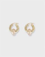 Crystal Donut Grande Hoops Gold