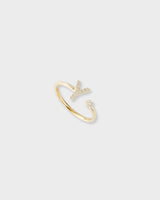 Letter Ring - Natural Diamond, 14K Solid Gold (MADE TO ORDER)