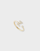 Letter Ring - Natural Diamond, 14K Solid Gold (MADE TO ORDER)