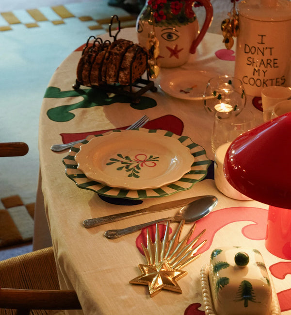 Mistletoe Breakfast/Desert Plates, set of 2