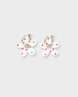 Flora Dotted Hoops Silver