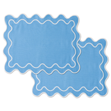 Wavy Placemats Blue/Cream (set of 4)