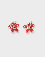 Flora Dotted Hoops Silver