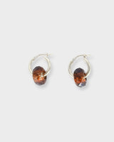 Crystal Donut Piccolo Hoops Silver