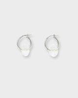 Crystal Donut Piccolo Hoops Silver