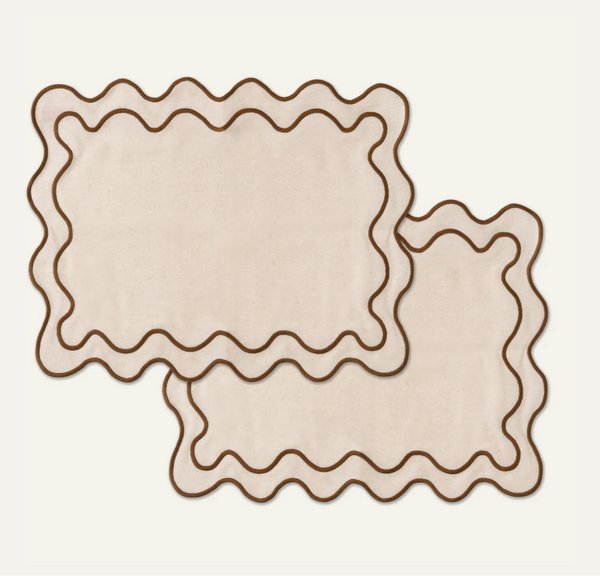 Wavy Placemats Beige/Brown set of 4