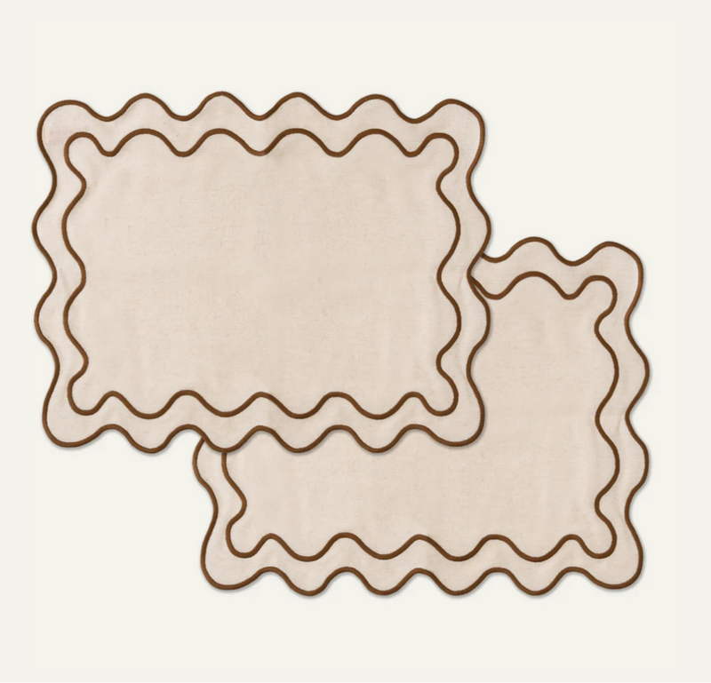 Wavy Placemats Beige/Brown set of 4