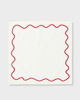 Wavy Napkins Cream/Red (set of 4)