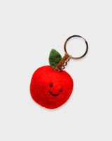 Red Apple Felt Keyring