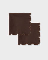 Scalloped Napkins Brown (set of 4)