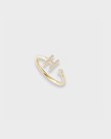 Letter Ring - Natural Diamond, 14K Solid Gold (MADE TO ORDER)