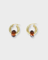Crystal Donut Grande Hoops Gold