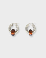 Crystal Donut Grande Hoops Silver