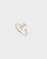 Letter Ring - Natural Diamond, 14K Solid Gold (MADE TO ORDER)