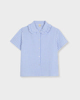Light Blue Checkered Short Set