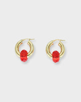 Crystal Donut Grande Hoops Gold