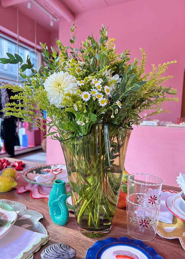 Ruffle Glass Vase