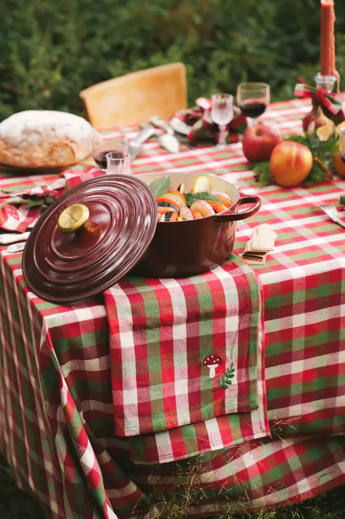 Mushroom Kitchen Towels Red, Set of 2