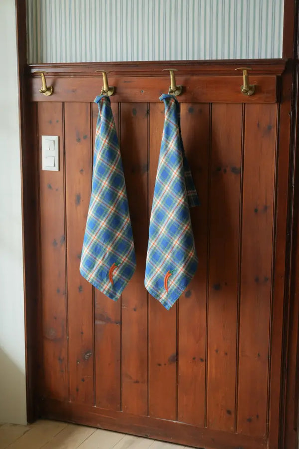 Pepper Kitchen Towels Blue, Set of 2