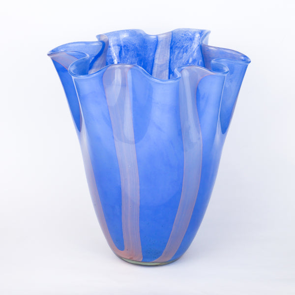 Ruffle Striped Glass Vase