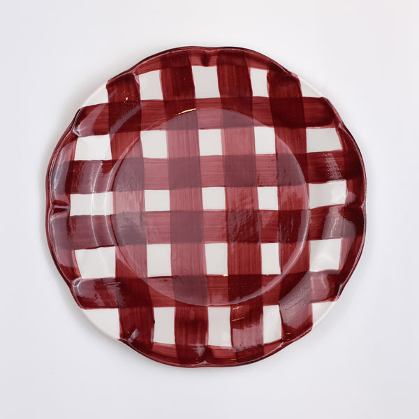 Vichy Bordeaux Dinner Plates, set of 4