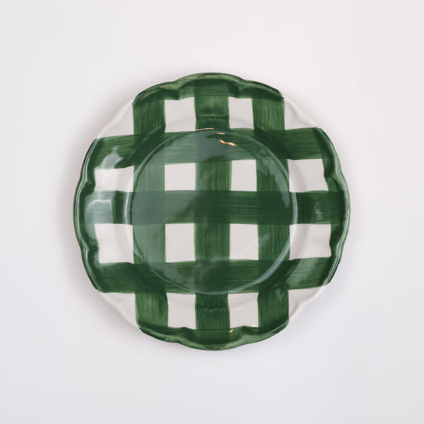 Vichy Dark Green Dessert Plates, set of 4