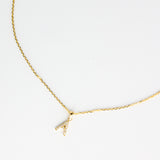 Letter Necklace - Natural Diamond, 14K Solid Gold (MADE TO ORDER)