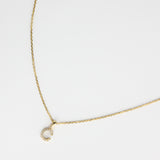 Letter Necklace - Natural Diamond, 14K Solid Gold (MADE TO ORDER)
