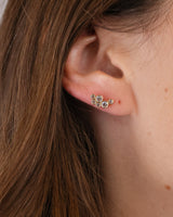 Cluster Flat Back Stud 14k Gold