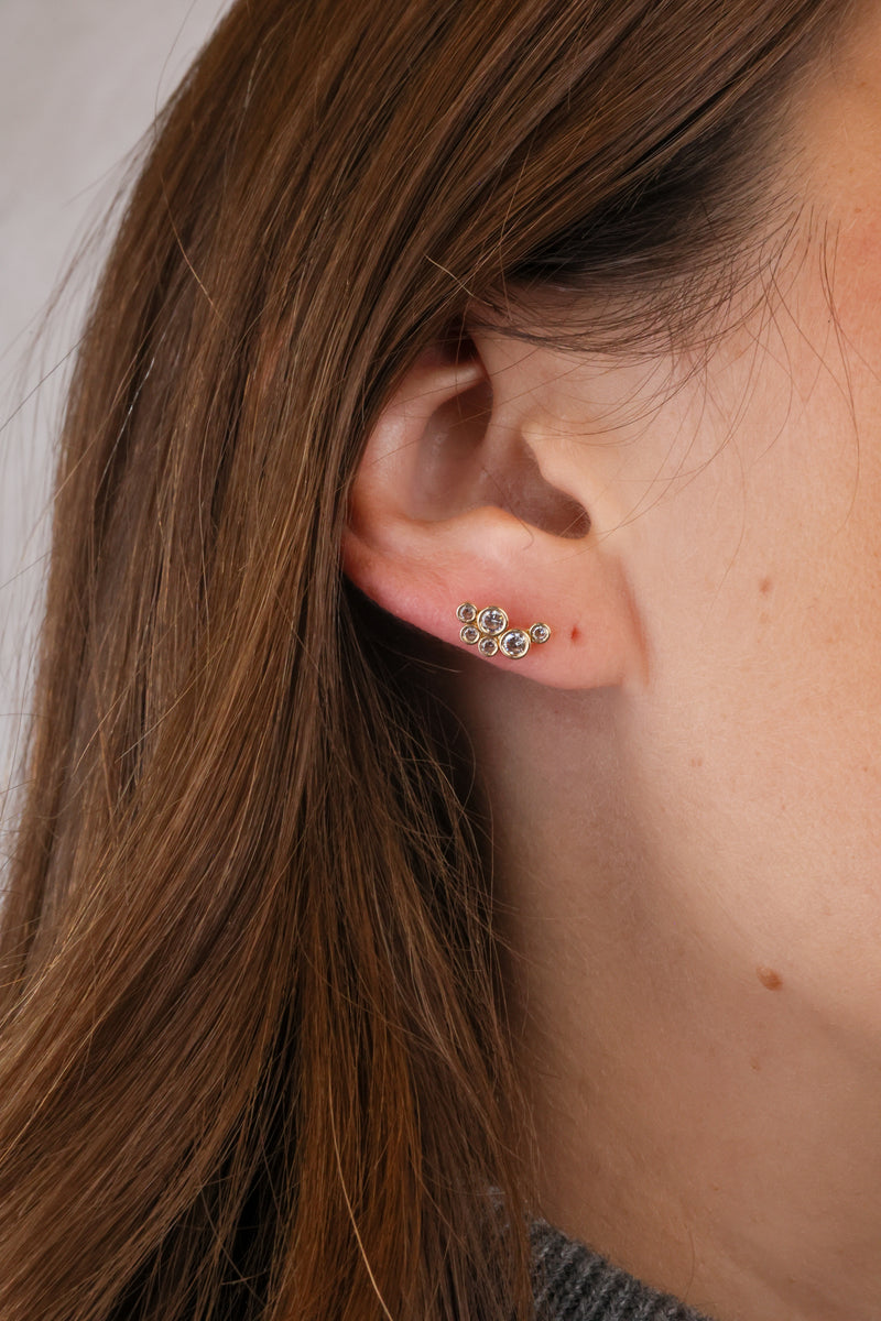 Cluster Stud 14k Gold