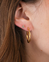 Terzetto Flat Back Stud 14k Gold