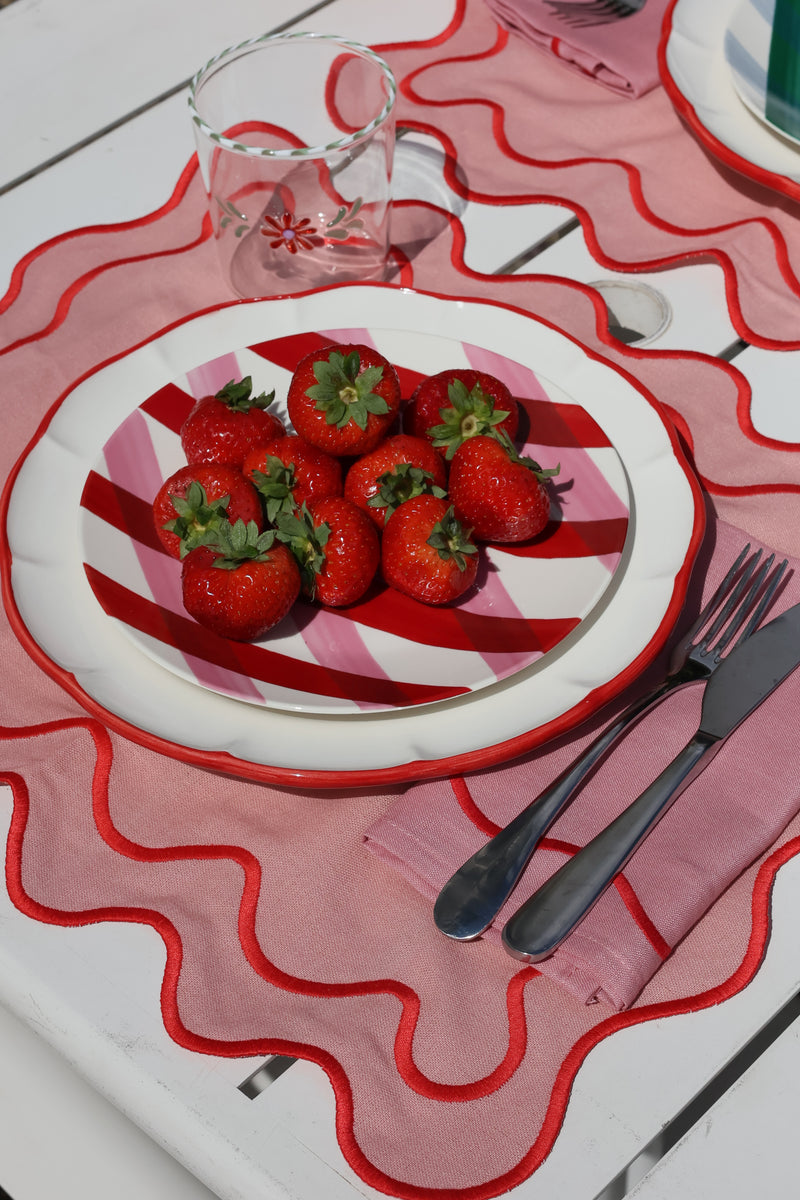 Wavy Placemats Pink/Red