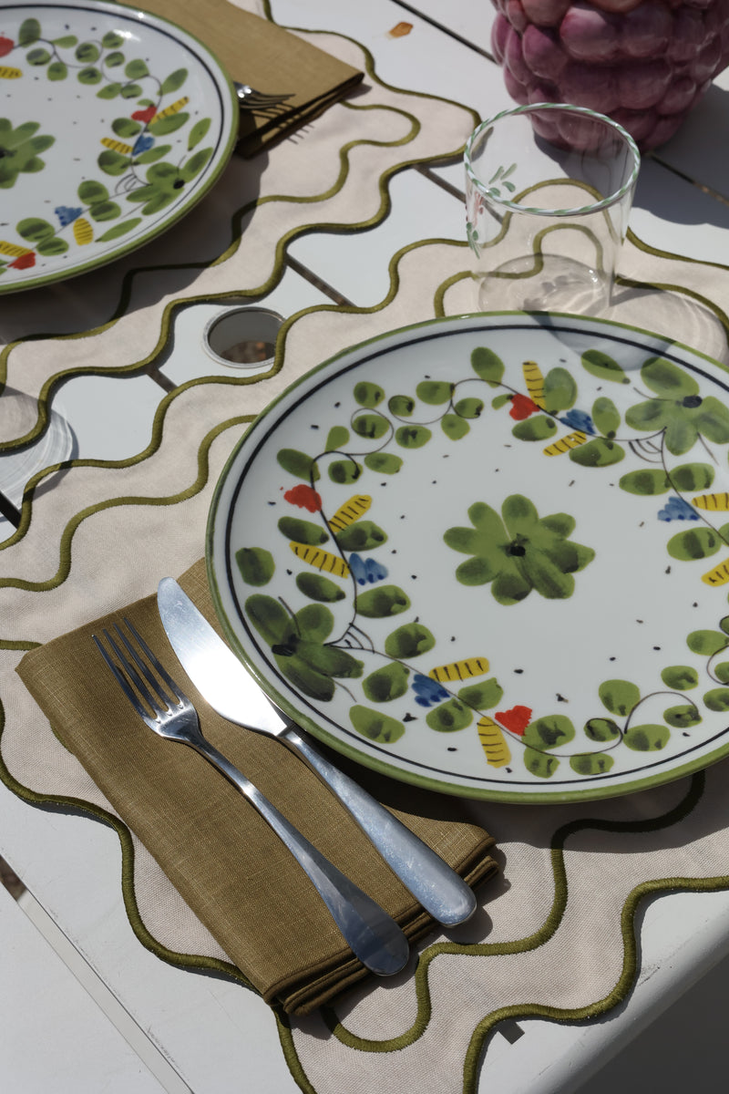Wavy Placemats Beige/Green