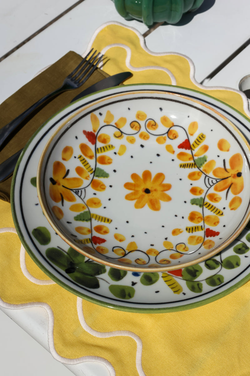 Wavy Placemats Yellow/White