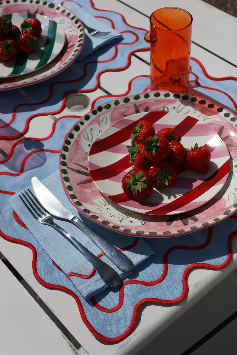 Wavy Napkins Blue/Red