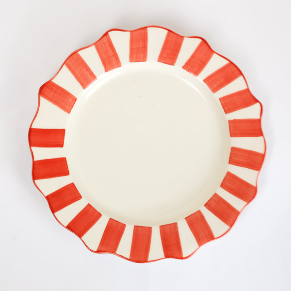 Striped Red Plates (Set of 4)