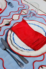 Wavy Napkins Blue/Red