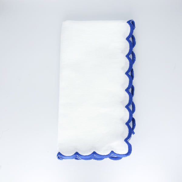 Wavy Hem Napkins Blue (set of 4)