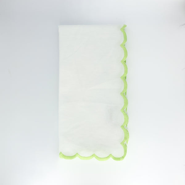 Wavy Hem Napkins Light Green (set of 4)
