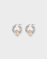 Crystal Donut Grande Hoops Silver
