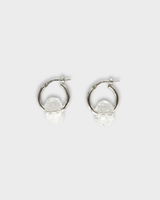 Crystal Donut Piccolo Hoops Silver